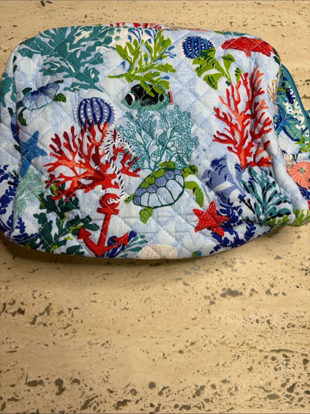 Vera Bradley Iconic Large Cosmetic Shore Thing - Picture 2 of 3